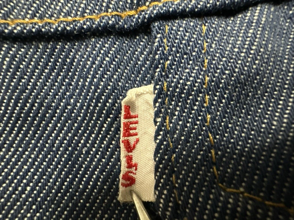 De Colección Big E LEVI’S Niños 12 Jean Denim Chaqueta a Presión ~ Etiqueta Blanca ~ Letras Rojas ~ RARA Foto 1 de 4