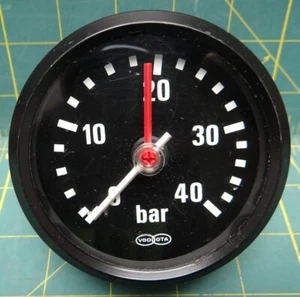 3" VDO 0-40 Bar Pressure Gauge CBM 1/4 NPT  - Picture 1 of 5