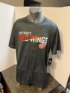 Detroit Red Wings NHL Men’s T-Shirt Gray Large Polyester - NWT - Picture 1 of 15
