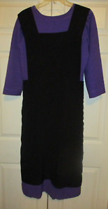 Amish Dress Apron 36"Bust/32" Waist Handmade Prairie Civil War Purple E1