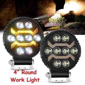 2x 4" Square LED Work Light Spot Pods w/Amber Flash Fog Driving Offroad ATV UTV - Bild 1 von 8