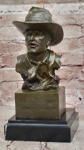 Escultura busto de bronce original firmada de Milo John Wayne hecha a mano arte de regalo occidental - Imagen 1 de 10