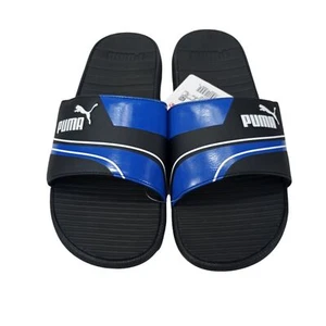 Sandalias PUMA Auténticas Cool Cat Tech Para Hombres Sin Cordones Negras/Azul Real Talla 10 - Imagen 1 de 9