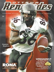 Programa de fútbol americano Ottawa Renegades Toronto Argonauts 10.7.03 CFL #86 Bendross - Imagen 1 de 1
