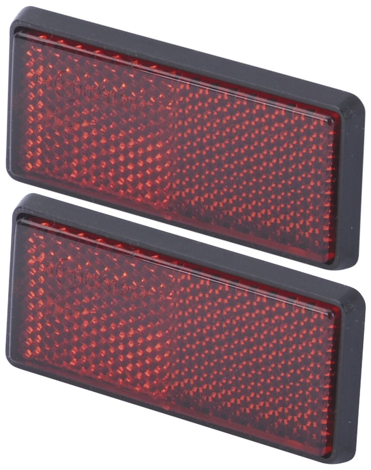 Reflektoren - rot - selbstklebend . HR 12310201 - Größe: 35 x 76 x 9mm - 2 Stück - Bild 1 von 3