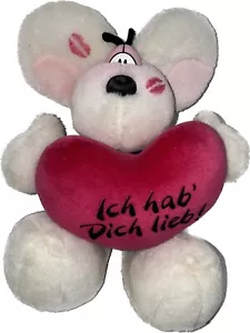 Diddl Maus Ich hab’ Dich lieb! Herz Plüsch Plüschtier 26 cm Depeche Vintage 90er - Bild 1 von 4