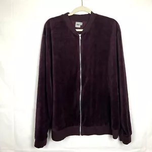 ASOS 2XL Jacket Velvet Purple Tracksuit Zip Womens Casual Bomber - Picture 1 of 5