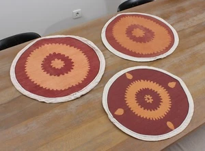 Suzani Pillow Cover Round SET of 3 pcs 19.09" x 19.29" FREE Fast Shipment 13793 - Picture 1 of 12