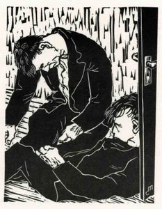 Clément Moreau - HUNGER - Proletarische Lithografie monogrammiert - Picture 1 of 1