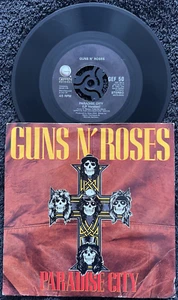 Guns N' Roses – Paradise City (LP VERSION 6:46) 7'' Vinyl 1988 TESTED VG+ VIDEO - Picture 1 of 7