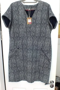 JOULES Navy Cream 'Lisette' Zip Pocket Shift Dress SIZE 16. - Picture 1 of 7