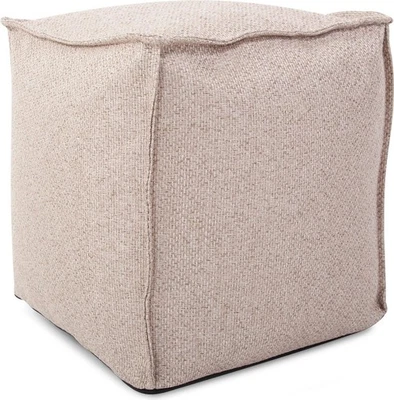 Panama Sand Square Pouf-Polyester, Traditional - Image 1 of 4