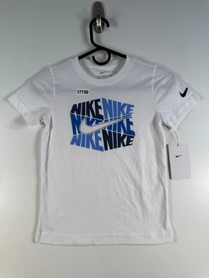 BNWT The Nike Tee Kids Boys Crewneck Center Swoosh Graphic T Shirt White Sz 6 - Image 1 of 4