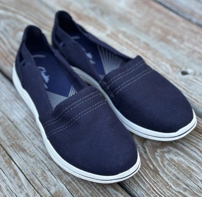 Zapatos sin cordones CLARKS Cloudsteppers azul marino Breeze Step II para mujer talla 6,5 M Foto 1 de 4