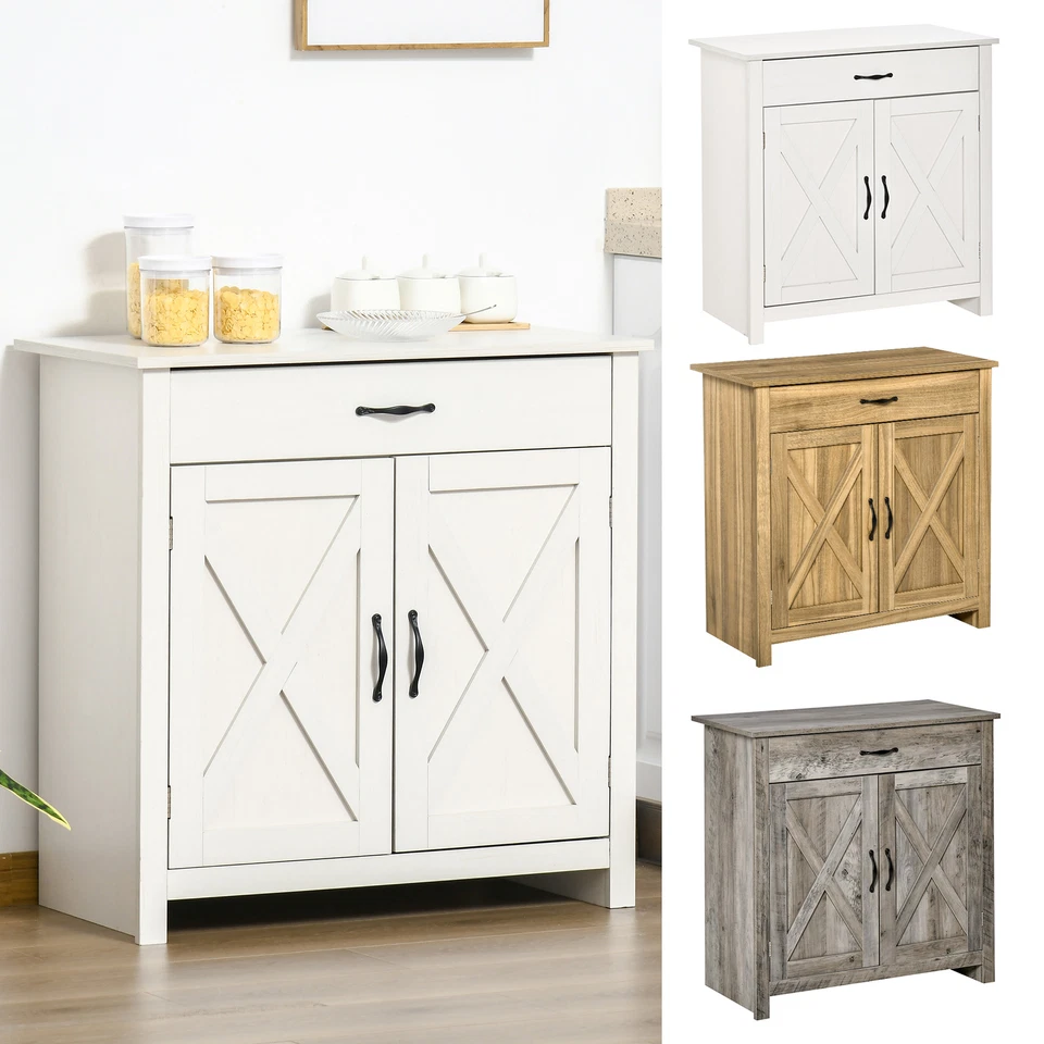 Aparador puerta granero granja armario de almacenamiento buffet barra de café elemento en forma de X Foto 1 de 1