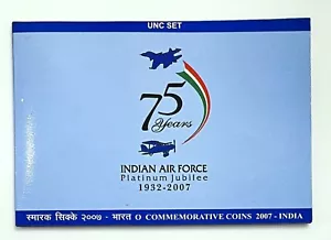 INDIA 2007 INDIAN AIR FORCE 75 YEARS COMMERATIVE SILVER UNC Rs 100 & 2 MINT PACK - Picture 1 of 8