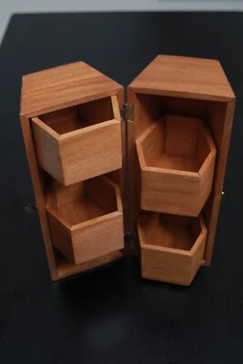 Naturally treated unique handmade haxogen type wooden deco jewelry gift box. - Image 1 of 4