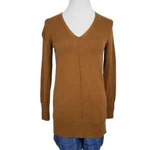 Old Navy Sweater Women's Extra Small V-Neck Long Sleeve Knit Tunic Brown - Picture 1 of 9
