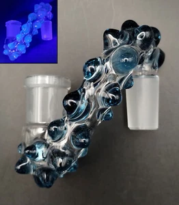 Color Oops Atomic Blue Stardust UV 18mm Female-Male Glass Drop Down - Picture 1 of 10
