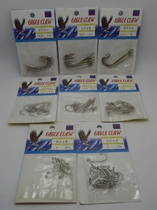 3pk 254N Eagle Claw Long Shank Nickel Coated Fishing Bait Hook Choose Size - Picture 1 of 20