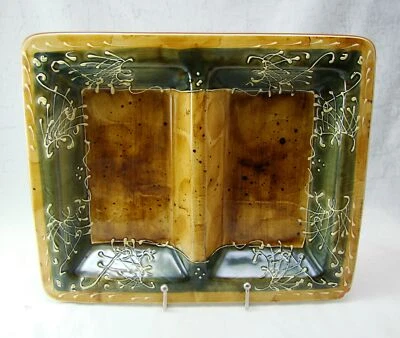 Ambiance Collection St. Remy 2 Partie Relish Plat crazed Avec Puce Sur Coin - Photo 1/4