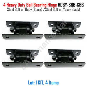 4 Heavy Duty Ball Bearing Hinge HDBY-SBB-SBB Steel Bolt on Body Black Steel Bolt - Picture 1 of 4