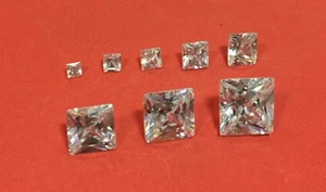 PRINCESA CUADRADA de piedra cúbica de circonio suelta gema cristal transparente PREMIUM x2 x10 x50 - Imagen 1 de 2