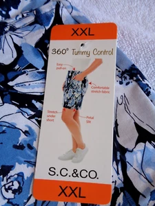 S.C. & CO. ladies' 360 tummy control skort Navy Floral XXL - Picture 1 of 7