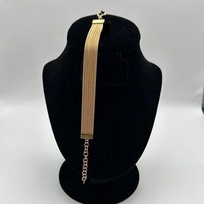 Brazalete ajustable Skagen de malla en tono dorado - 1/2 pulgada de ancho Foto 1 de 4