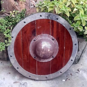 Medieval Round Shield Viking Shield Unique vintage Design Shield Wooden 24 inch - Picture 1 of 5