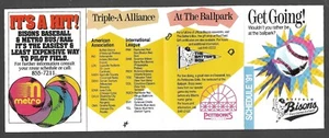 Buffalo Bisons 1991 (menores) Metro temporada regular calendario de bolsillo casi nuevo-como nuevo - Imagen 1 de 1