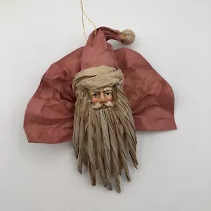Silvestri Santa Claus Christmas Ornament Handcrafted Paper Mache Primitive 7” - Picture 1 of 9