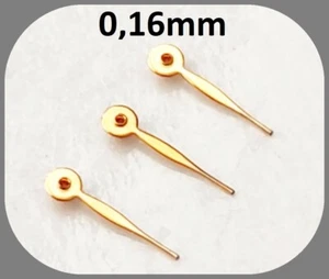 3 kleine Zeiger 0,16mm GOLD 4mm Subdial Chronozeiger kleine Sekunde ISA 8171.201 - Bild 1 von 5