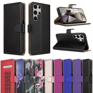 Coque portefeuille en cuir pour Samsung Galaxy S25 Ultra S24 S23 FE S22 Plus - Photo 1 sur 98