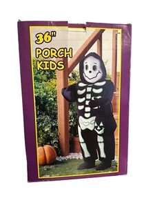 Vintage 36" Porch Kids Skeleton Trick or treater With Box Cute Halloween Decor - Picture 1 of 1