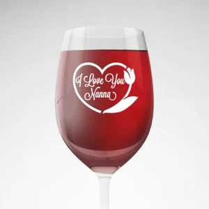 3x I Love You Nana Oma Nan Dekor Vinyl Aufkleber Sticker für Weinglas - Bild 1 von 2