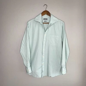 Michael Kors Button Down Hemd Herren M hellgrün weiß Hahnentritt Freizeit - Bild 1 von 10