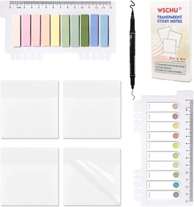 600 Sheets Transparent Sticky Notes, 3 X 3 Inch Clear See through Sticky Notes a - Picture 1 of 6