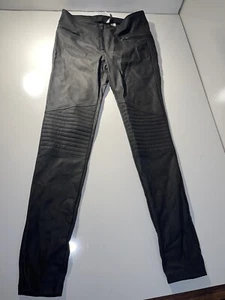 NEW H&M FAUX Black Leather Straight Skinny Pants Women's Size 10 - Picture 1 of 7