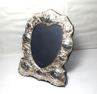 VINTAGE SOLID SILVER MOUNTED PHOTO FRAME, HEART EASEL BACK, BIRMINGHAM 1996