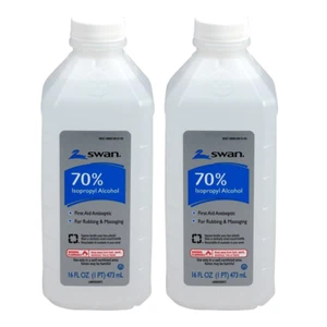2 Pack Swan 70% Isopropyl Rubbing Alcohol, 16 Oz. Bottle - Picture 1 of 1