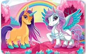 Unicorn table top placemat placemats painting base 43 x 28 cm - Picture 1 of 1