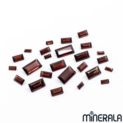 NATURAL RED MOZAMBIQUE GARNET GEMSTONE BAGUETTE FACETED VARIOUS SIZES WP0278E - Image 1 of 4