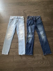 Lot Of 2 : Old Navy-Original Taper Built-in Flex Jeans-Boys Size: 14 - Picture 1 of 5