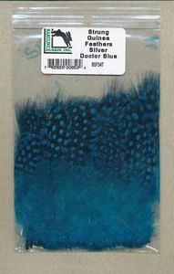 Strung Guinea Feathers - silver doctor blue SGF347 - Picture 1 of 1