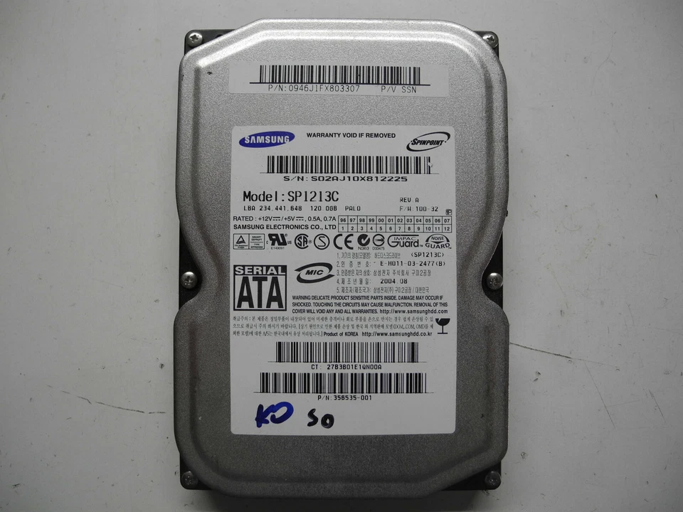 Samsung SP1212C 120gb BF41-00069A 300130-112 Hard Disk Drive HDD 3,5 SATA - Image 1 of 1