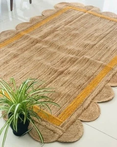 Rug Jute Carpet Area Jute Rug 100% Natural Decor Modern Living Handmade Braided - Picture 1 of 7