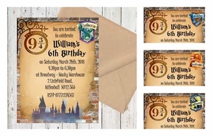 6 invitaciones personalizadas de fiesta de Hogwarts - cualquier ocasión - Imagen 1 de 7