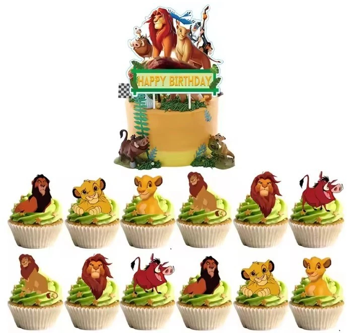 Lion King Cake Topper Set Cupcake Picks Kids Birthday Party Decoration - Image 1 of 1