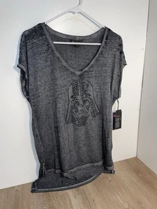 Star Wars Rock & Republic Small Blingy Darth Vader Lightweight T Shirt - Picture 1 of 3